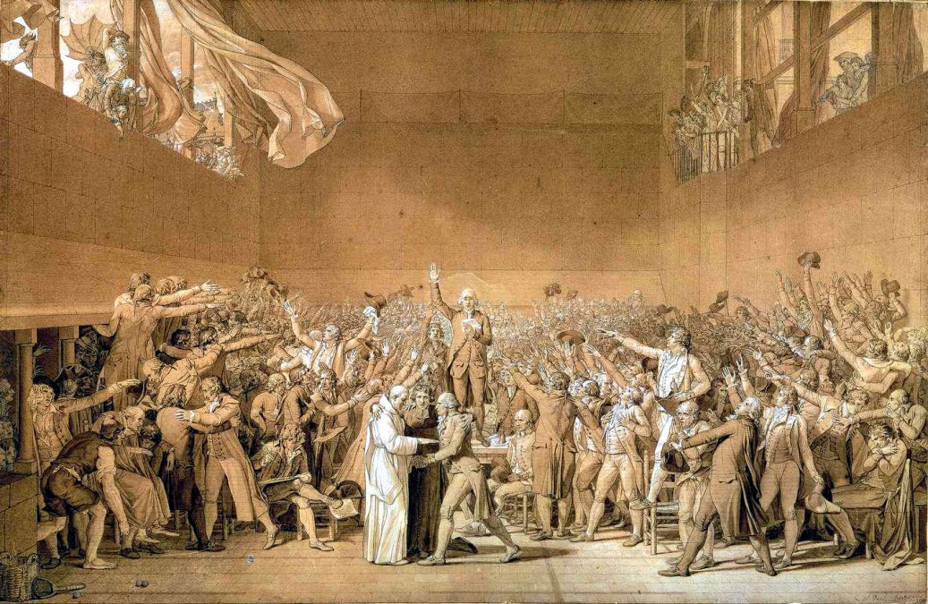         Juramento del Juego de Pelota • Jacques-Louis David • 1791 • Museo Carnavales, París, Francia.