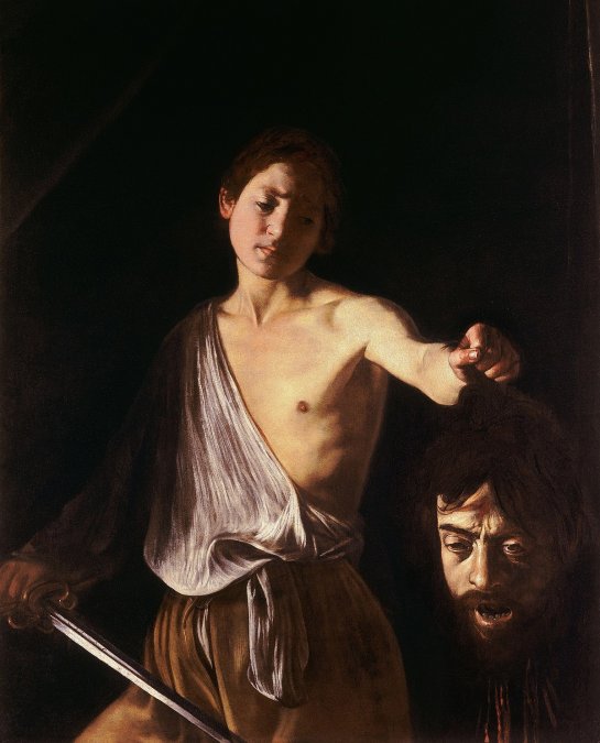 <i>David con la cabeza de Goliat</i> (1610) –  Galería Borghese, Roma.</p>
<p>“></p></div>
<div id=