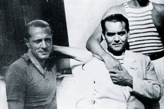 Enrique Amorim, a la izquierda, junto a Federico García Lorca.