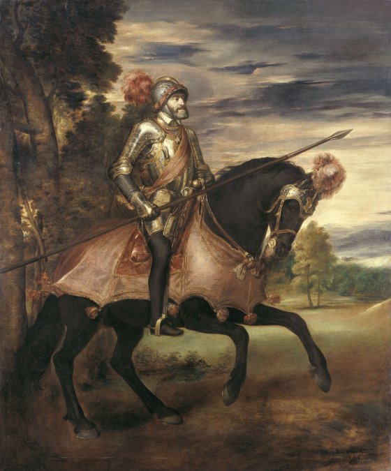                  

<p>Retrato ecuestre del emperador <b>Carlos I de España</b> (1500-1558), que aparece llevando la armadura que usó en la batalla de Mühlberg, librada en 1547 y en la que el emperador derrotó aplastantemente a los protestantes alemanes.</p>
</p>
<p>  ” id=”1584-Libre-387075699_embed” /></p></div>
<p> </p>
<div id=