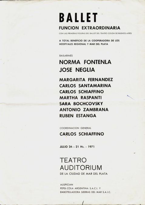 Programa de una de las funciones de la gira de 1917.