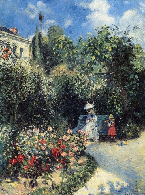 <i>El jardín en Pontoise,</i> 1877.”></div>
<div id=