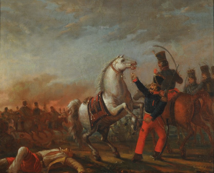 <i>Carga de caballería del Ejército Federal </i>(1830).” id=”2795-Libre-664165060_embed” /></div>
<p> </p>
<div id=
