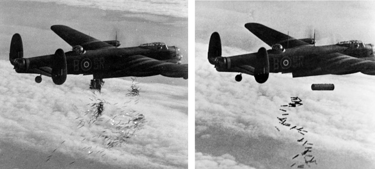 Un bombardero británico Avro Lancaster como los que entraron en acción en Dresde arrojando bombas sobre Duisburgo.
