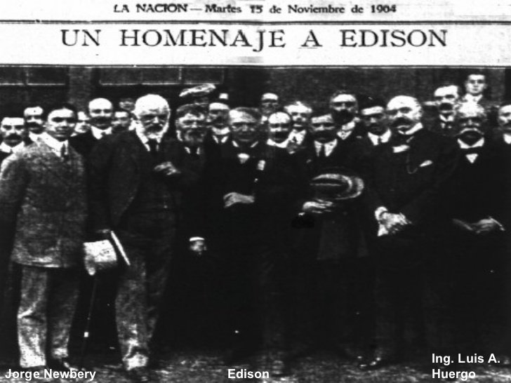 J. A. Newbery con T. A. Edison en el Congreso Internacional de Electricidad de Saint Louis.