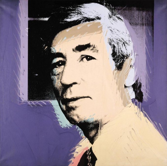 Retrato de Hergé realizado por Andy Warhol