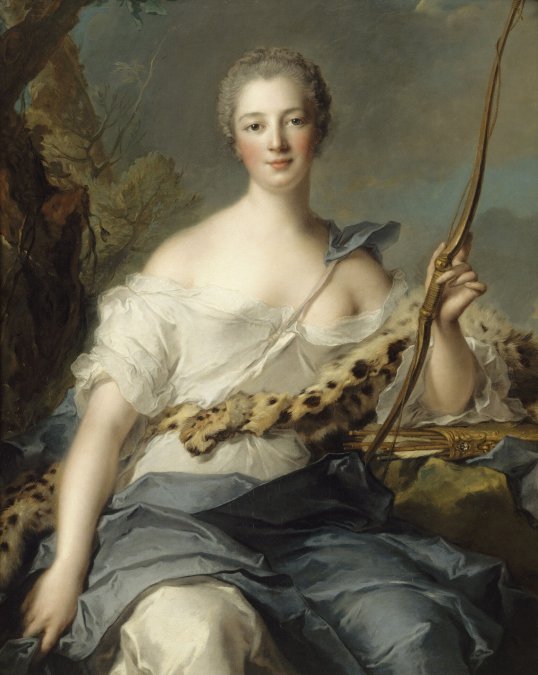 Madame de Pompadour como Diana por Jean Marc Nattier (1746).