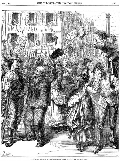 París durante el asedio, 1870-71. Dibujo contemporáneo inglés.