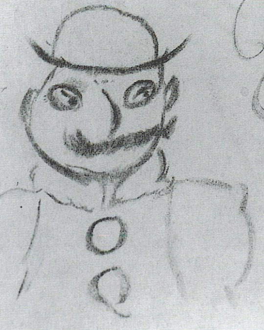 Dibujo de Leopold Bloom realizado por James Joyce.