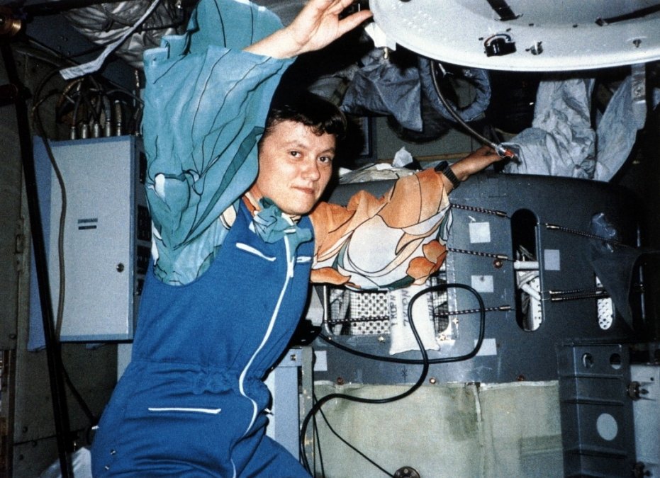 Svetlana a bordo del Salyut 7.