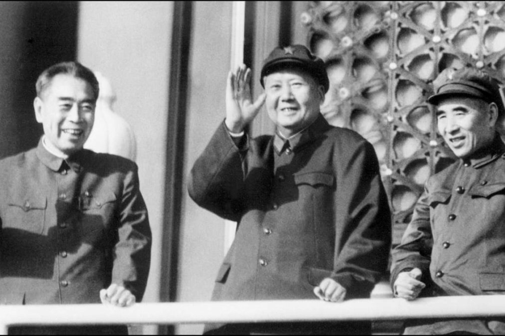 Zhou Enlai, Mao Zedong y Lin Biao (1967).