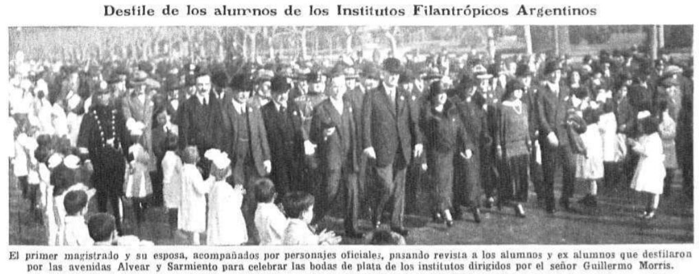 Desfile de los alumnos de los Institutos Filantrópicos Argentinos.