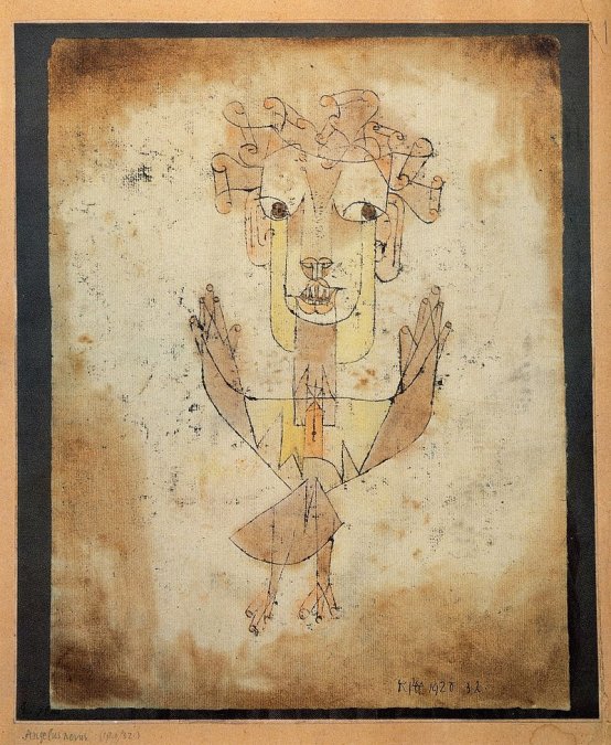 Cuadro de Paul Klee (1920), Angelus Novus. Benjamin se inspiraría en él para su tesis sobre 