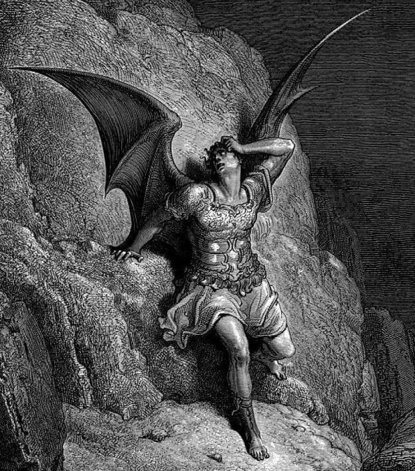 Lucifer, protagonista de El Paraíso perdido, dibujado por Gustave Doré.