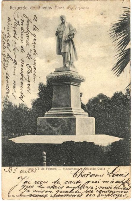 Postal del Monumento a Eduardo Costa.