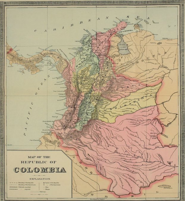 Departamentos de Colombia a finales del siglo XIX.