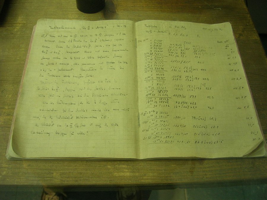 Cuaderno de notas de Hahn.