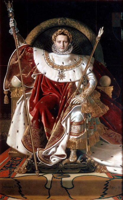 Napoleón en su trono imperial de Ingres.
