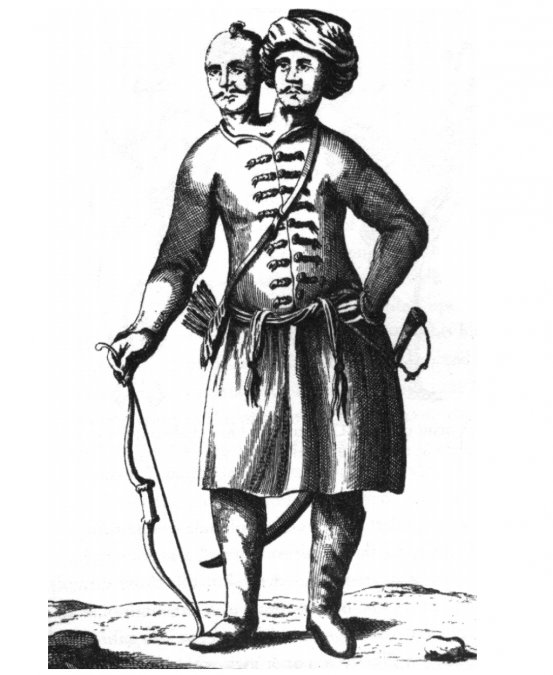 Bicéfalos turcos capturados en Viena. 