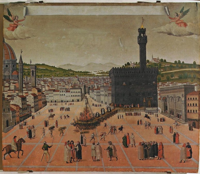 Ejecución de Savonarola en la hoguera.