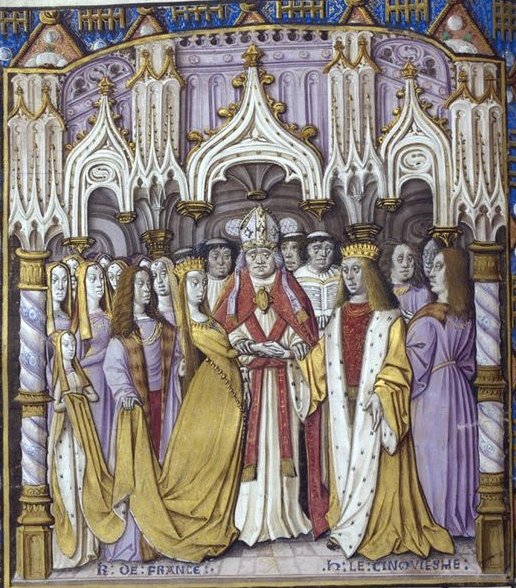 Catalina en su matrimonio con Henry V.