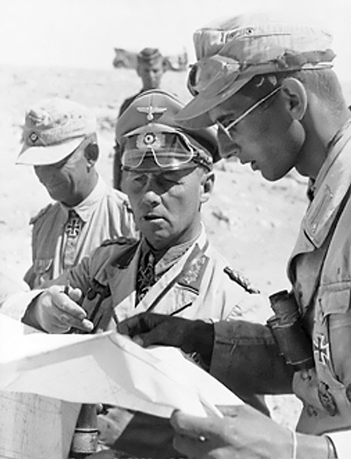 Erwin Rommel, comandante del Deutsches Afrikakorps en el Norte de África.