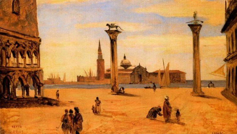 Venecia, La Piazzetta - Año: 1834.