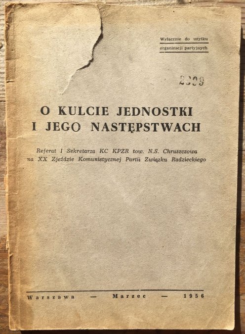 Primera edición del discurso secreto. Publicado en 1956.