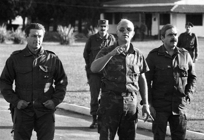 Aldo Rico en el levantamiento carapintada de Campo de Mayo, 1987.