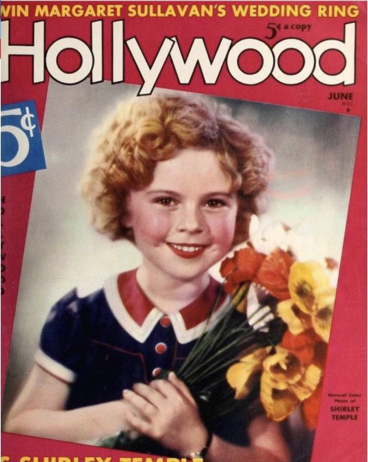 Shirley Temple en la portada de Hollywood Magazine en 1936