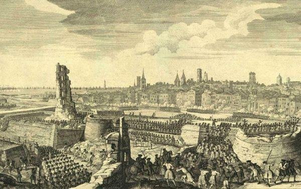 La caída de la ciudad de Barcelona ante las tropas borbónicas en 1714.