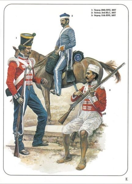 Cipayos al servicio de la Compañía de Indias Orientales en vísperas de la rebelión