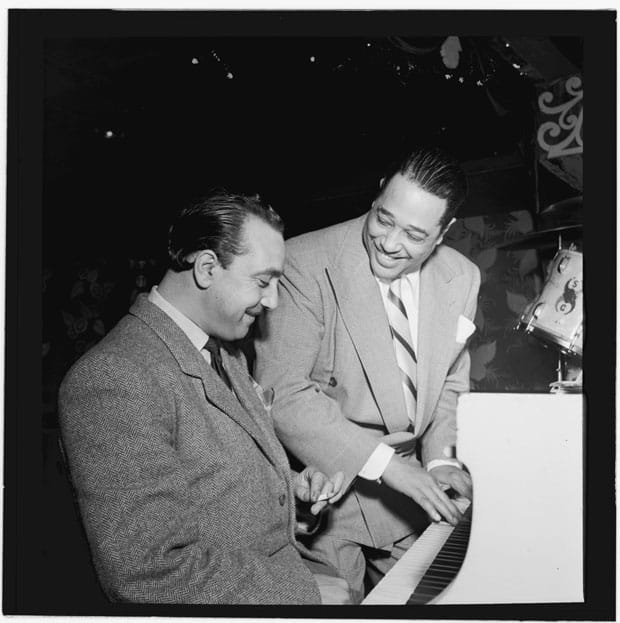 Django Reinhardt y Duke Ellington en el Aquarium, Nueva York.