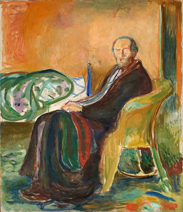 Autorretrato de Edvard Munch con gripe