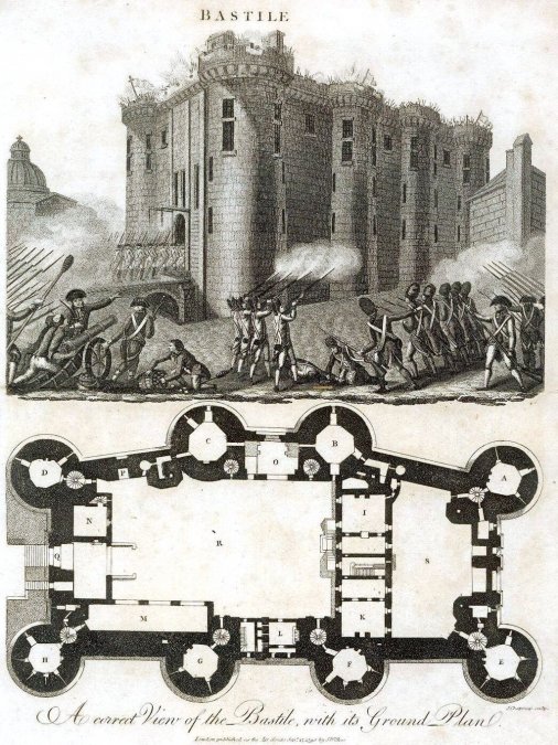 En la Bastilla, Sade fue recluido en los pisos segundo y sexto de la tour Liberté (sección B del plano).