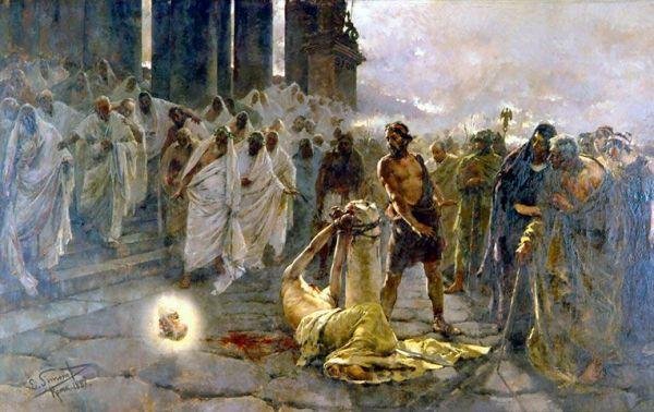 La decapitación de San Pablo en Roma.