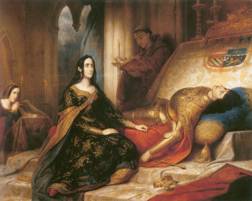 Juana la Loca (1836), por Charles de Steuben. Palais des Beaux-Arts (Lille).