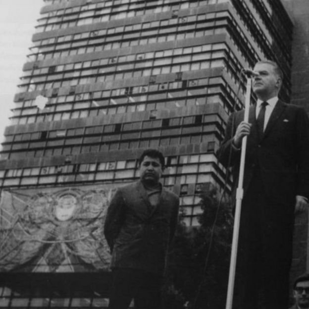 El rector de la UNAM en 1968, Javier Barrios Sierra.