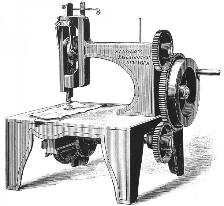 La primera máquina de coser Singer fue patentada en 1851.