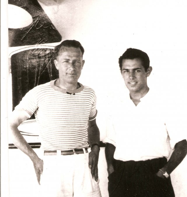 Antonio Bonet con el arquitecto y diseñador finés Alvar Aalto en el barco Patris II, en 1933. | CORTESÍA DE VICTORIA BONET