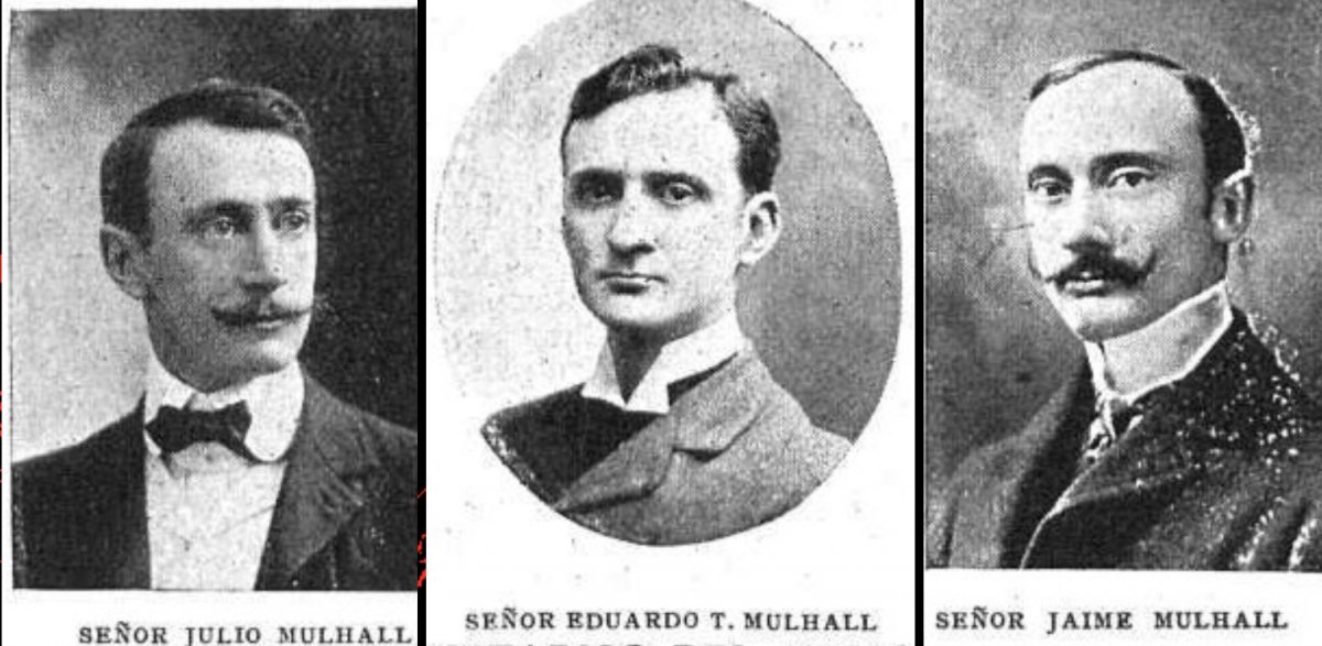 Los propietarios del "Varuna": Julio Mulhall, Eduardo T. Mulhall y Jaime Mulhall