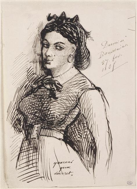 Jeanne Duval dibujada por Charles Baudelaire