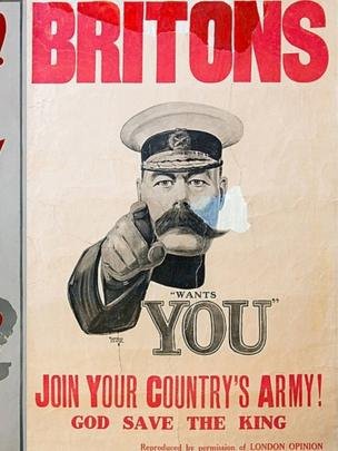                      El afiche del Tío Sam se inspiró en este británico que apareció en 1914.                 