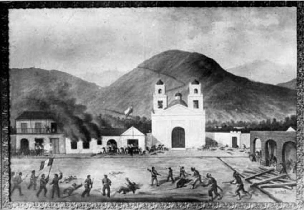 "Desastre de Rancagua" fotografía tomada a una pintura, 1920. Colección Archivo Fotográfico Museo Histórico Nacional. 
