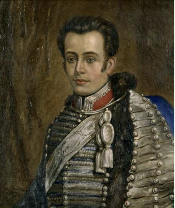 Retrato de José Miguel Carrera Verdugo. Óleo de Ezequiel Plaza, 1921. Colección Museo Histórico Nacional. 