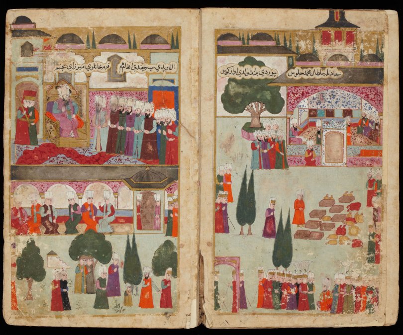 Coronación de Mehmed III en el palacio de Topkapi en 1595
