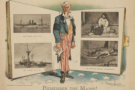 La propaganda estadounidense fomentó la guerra contra España.