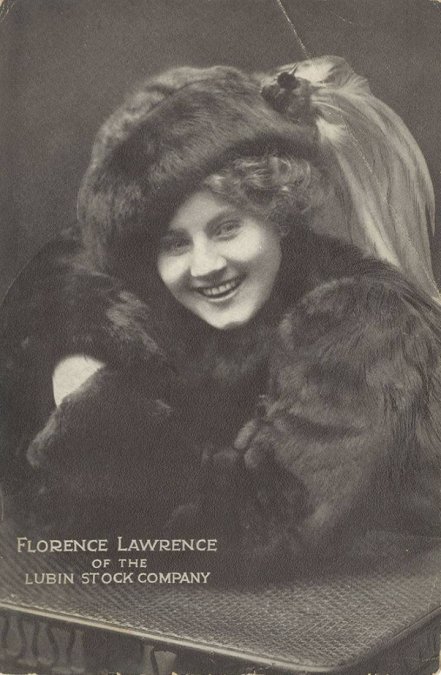Imagen promocional de Florence Lawrence en la época que trabajó para la Lubin Stock Company, productora ya desaparecida.