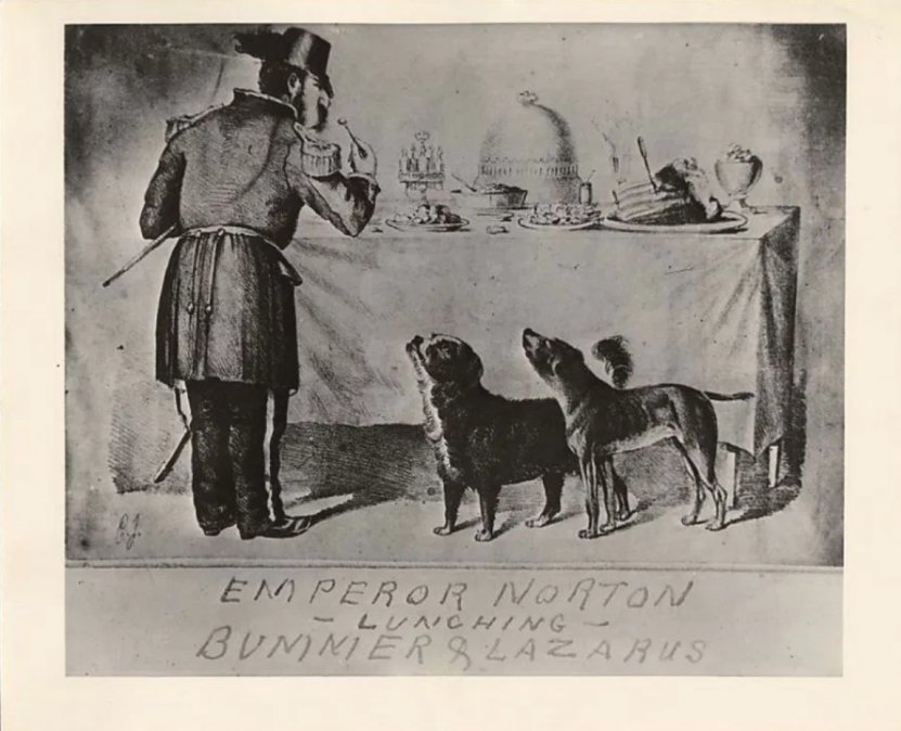 Norton comiendo con sus perros