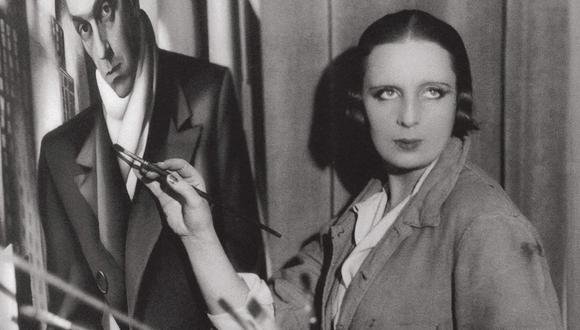 Tamara Lempicka pintando a su marido Tadeusz Lempicka.